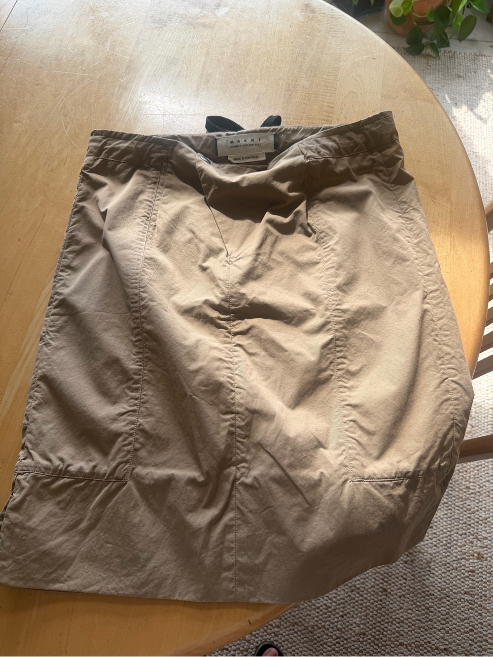 Marni Khaki Cotton-Blend Pencil Skirt